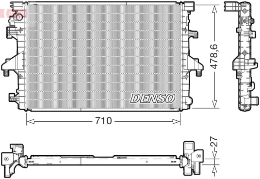 Radiator, motorkjøling DENSO DRM32055