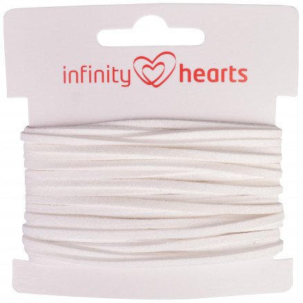 Infinity Hearts Snor Alcantara 2mm 01 Hvit 5m