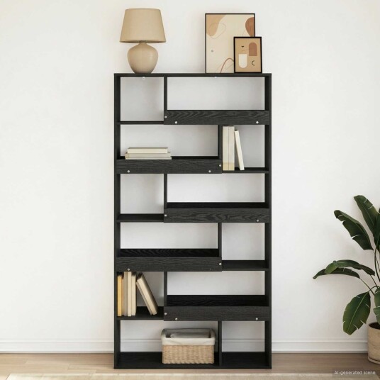 vidaXL Bokhylle Svart eik 100 x 33 x 156,5 cm Konstruert tre