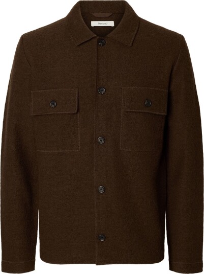 Selected Slmnealy Ls Knit Workwear Cardigan Noos   Brown   XL