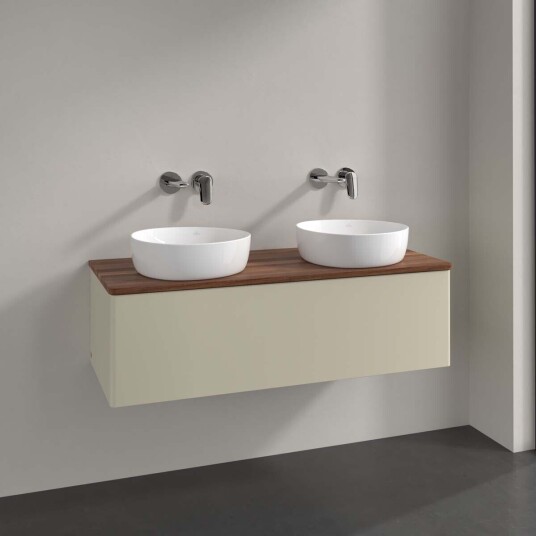 Villeroy & Boch Antao Servantskap med 1 skuff 120x50x36 cm u/lys Grå Matt/Valnøtt Villeroy & Boch Antao Servantskap med 1 skuff 120x50x36 cm u/lys Grå Matt/Valnøtt