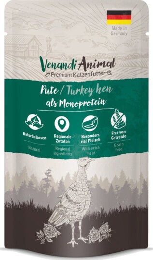 Venandi Animal Våtfôr Sparepakke Monoprotein Kalkunhøne 24 X 125 G