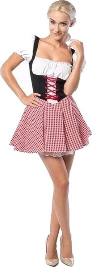 Partychimp Dirndl Eva Rød Sort PC2679691 Partychimp Dirndl Eva Rød Sort PC2679691