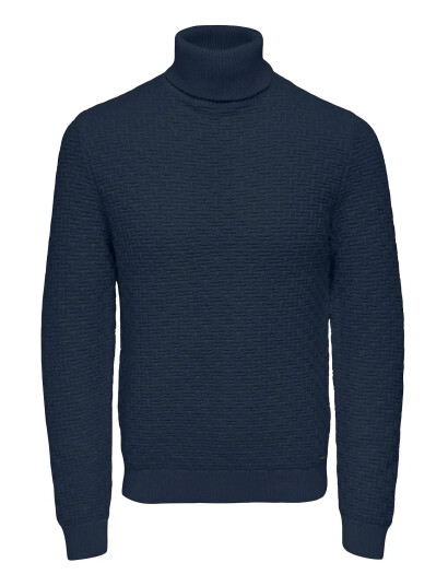 ONLY & SONS Onskay Reg Roll Neck Knit - Navy - XL