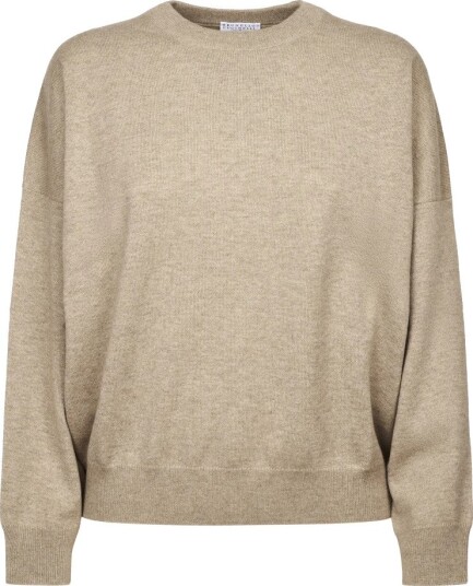Brunello Cucinelli, Dame, Strikkevarer, Beige, L,