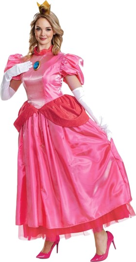 Super Mario™ Prinsesse Peach Deluxe Kostyme. - Medium