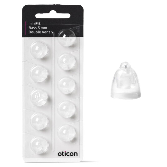 Oticon miniFit Basdome (dobbel vent) - 6 mm
