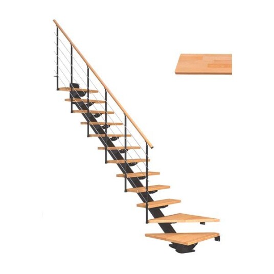 Dolle Sydney Bøk Oljeret L-trapp Antracit Style6 12T 75W