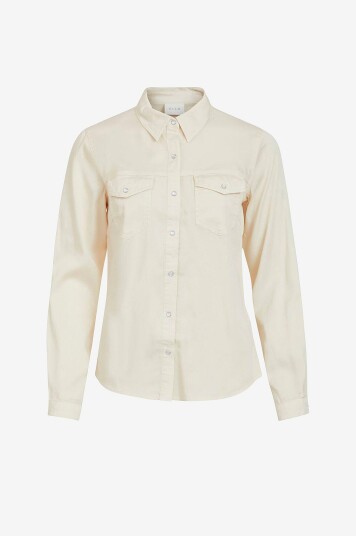 Vila - Skjorte viBista Denim Shirt - Beige