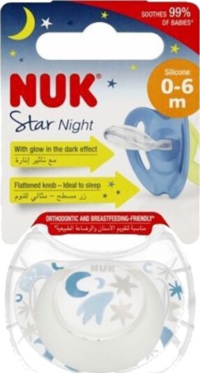 Nuk Star Smokk Natt 0-6 mnd Hvit