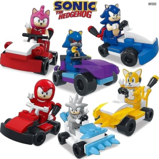 6-Pakning Sonic Byggeklosser Mini Actionfigurer Tegneserie Racerbil Spill Monterte Minifigurer Leker Barn Gutter Jenter Julegave