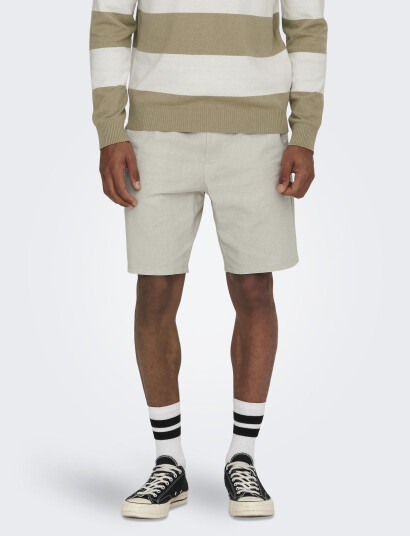 ONLY & SONS Onslinus 0007 Cot Lin Shorts Noos - Cream - XS ONLY & SONS Onslinus 0007 Cot Lin Shorts Noos - Cream - XS