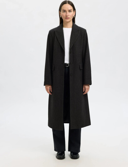 Selected Slfally Wool Blend Coat #S Black 34 Selected Slfally Wool Blend Coat #S Black 34