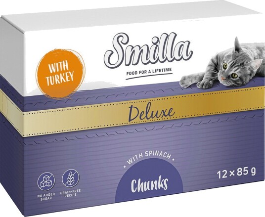 Smilla Våtfôr Deluxe Biter Og Spinat Kalkun 48 X 85 G
