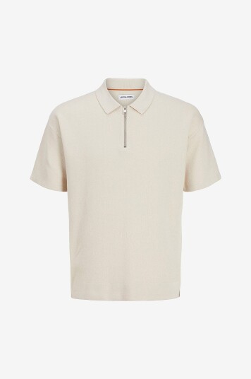 Jack & Jones Genser jjTroy Knit Zip Polo Grå