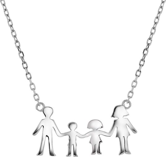 Pan Jewelry Familiesmykke i 925 sølv med mor far datter og sønn