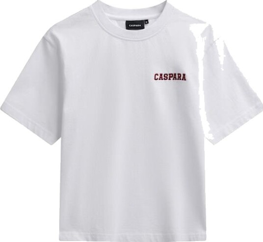 Caspara Varsity Tee Dame White W/Burgundy Logo XS