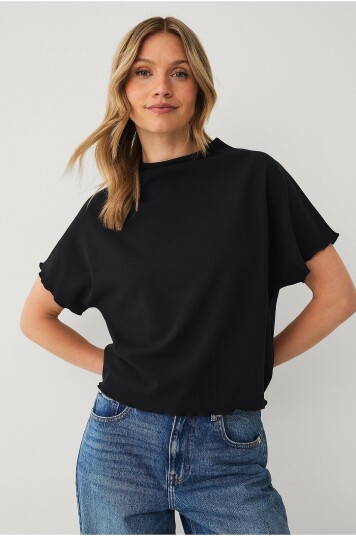 Ellos Collection Topp med høy krage Svart