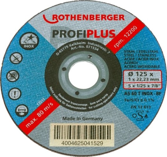 INOX Profi Plus kutteskive - 125 x 1 x 22