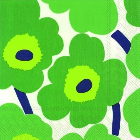 Marimekko servietter kaffe Unikko green