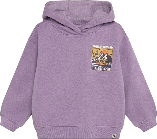 Daily 7 Oversized Hoodie Chest Print Purple 116 Daily 7 Oversized Hoodie Chest Print Purple 116