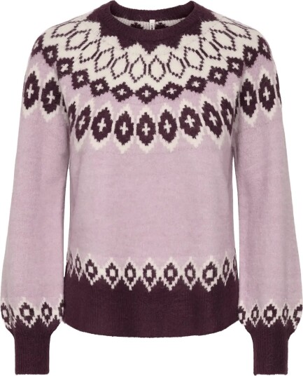 ONLY Onlrusty Ls Fair Isle O Neck Bf Knt FIG S