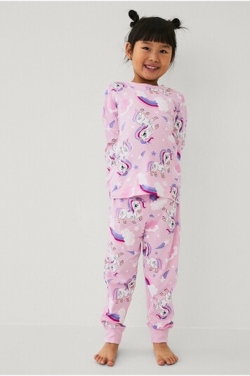 Ellos Collection Pysjsett i bomullsjersey Rosa