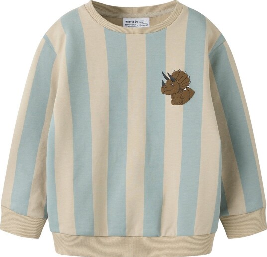 Name It Collegegenser - NmmRake - Avgrunn - Name It - 2 år (92) - Collegegenser Beige Grønn