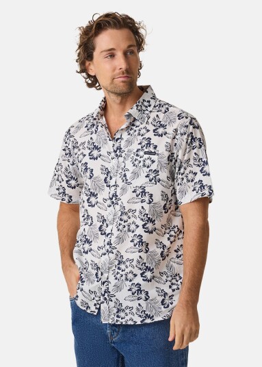 Saint Vincent SV Miami shirt White flower S Kortarmede skjorter