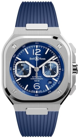 Bell & Ross Herreklokke BR05C BLU ST/SRB BR 05 Chrono Blå/Gummi