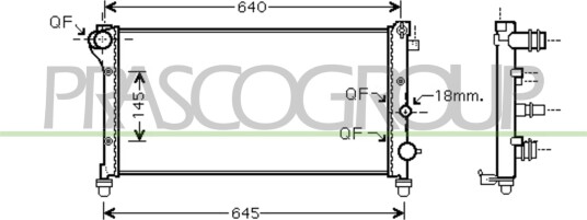 PRASCO FT122R002 Radiator motorkjøling PRASCO FT122R002 Radiator motorkjøling