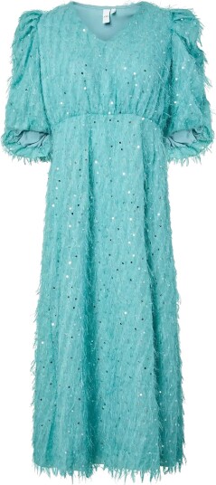 YAS Yasilza 2/4 Long Sequin Dress D2D Silver 42 YAS Yasilza 2/4 Long Sequin Dress D2D Silver 42