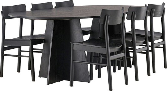 Spisegruppe Venture Home Bootcut Oval med 6st Montros Spisestoler