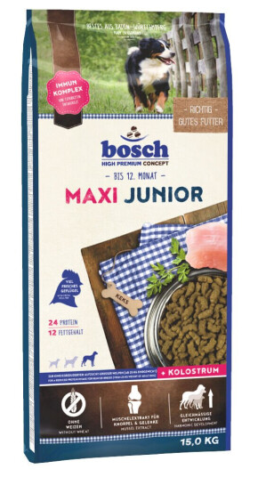 Bosch Maxi Junior 15 kg Tørrfôr for Store Valper med Fjærkre Bosch Maxi Junior 15 kg Tørrfôr for Store Valper med Fjærkre