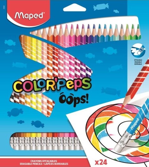 Maped Color'Peps Oops Erasable Colour pencils x24 Maped Color'Peps Oops Erasable Colour pencils x24