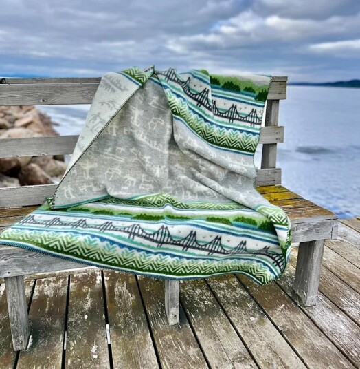 Klippan Ullpledd Høga Kusten Grønn 130x180
