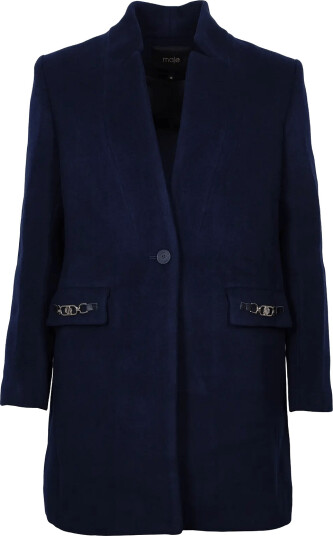 Maje Wool Blend Coat   Navy   40