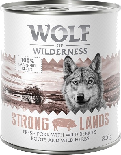 Wolf Of Wilderness Våtfôr Adult Single Protein Strong Lands Gris 6 X 800 G