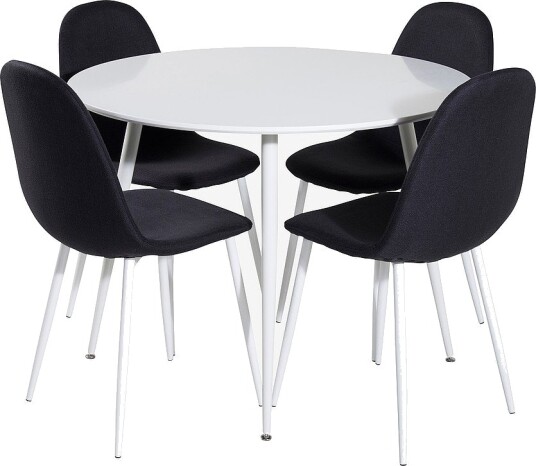 Venture Home   Spisegruppe Plaza med 4 stk spisestoler Polar   Hvit