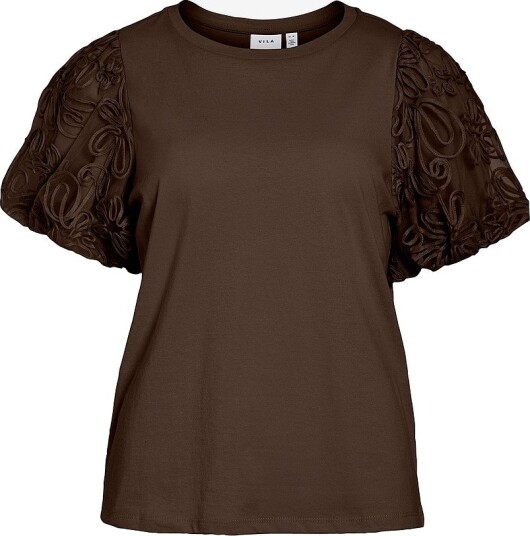 Vila   Topp viSimonia O neck S/S Top   Brun