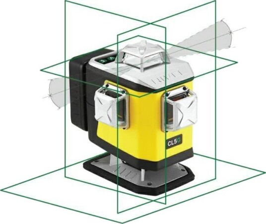 Nivel Krysslinjelaser System CL5G 4 × 360°, Bluetooth, Grønn Stråle