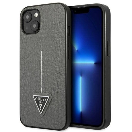 Guess Guhcp14spsatlg Iphone 14 6,1" Sølv/Sølv Hardcase Saffianotriangle Logo