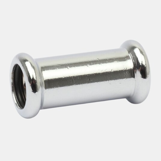 Altech CU Muffe Pressfitting Lang   Forkrommet 12mm