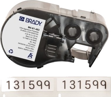 Brady M4 61 483 Sort Hvit Selvklebende Skriveretikett Polyester Trermisk Overføring Gummi Permanent