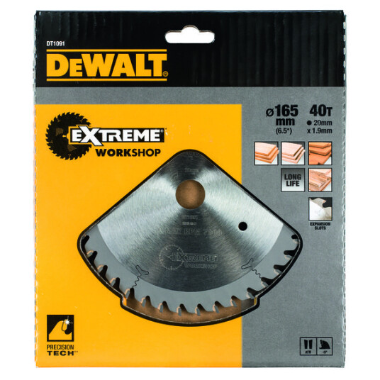 Dewalt Sagblad 165x20x40t 2mm dt1091 dw for oppladbar