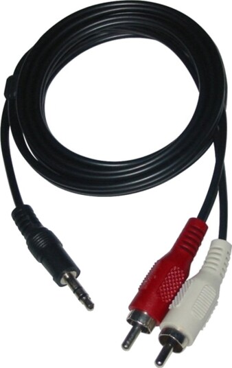 Neutral Audio-Kabel Jack 3,5 Mm M Til 2X Cinch M 3 M Svart Logo I Blister