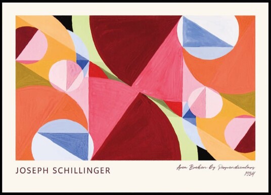 Area Broken By Perpendiculars Geometric Abstract Art by Joseph Schillinger 1934 Plakat Plakat / 40x50cm