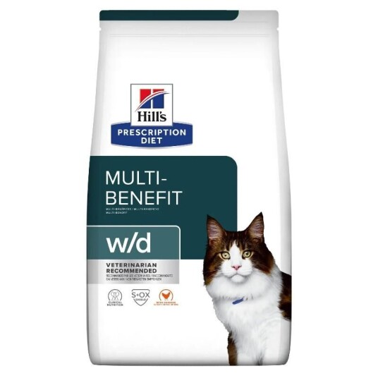 Hill's Prescription Diet w/d Multi-Benefit Kylling 3 kg veterinærkattemat for nyrefunksjon