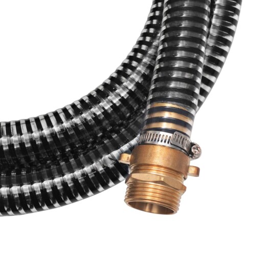 vidaXL Sugeslange med messingkontakter 7 m 25 mm svart