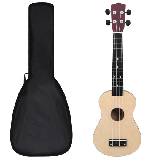 vidaXL Sopran-ukulele sett med veske for barn lyst tre 23" vidaXL Sopran-ukulele sett med veske for barn lyst tre 23"